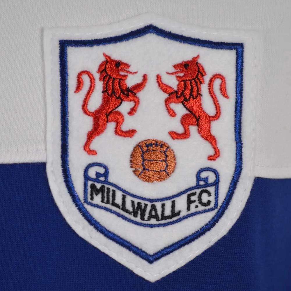 Millwall 1963 Home Retro Football Shirt - Royal Blue V-Neck Heritage Jersey 5 Millwall 1963 Home Retro Football Shirt - Royal Blue V-Neck Heritage Jersey - Image 3