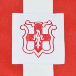 Lincoln City 1947-1958 Retro Football Shirt – Red and White Striped Long Sleeve Heavy Drill Cotton -Toffs Store 1124 1