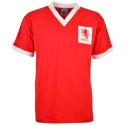 Middlesbrough 1950s Classic Red with White V-Neck – Brian Clough Retro Football Shirt
