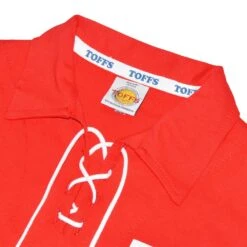 Nottingham Forest 1950s Retro Football Shirt - Red Lace Neck Long Sleeve Vintage Jersey -Toffs Store 1174 2