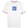 Portsmouth FC 1970s Retro Away Football Shirt - White Heavyweight Cotton Jersey -Toffs Store 1194