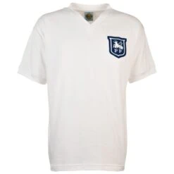 Preston North End Classic White 1960s Retro V-Neck Football Shirt