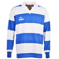 Reading FC 1970 Retro Blue & White Hooped Long Sleeve Football Shirt – Vintage Bukta Edition