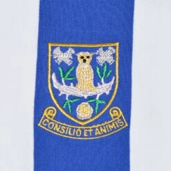 Sheffield Wednesday 1970s Retro Blue & White Striped Long Sleeve Football Shirt -Toffs Store 1206 1