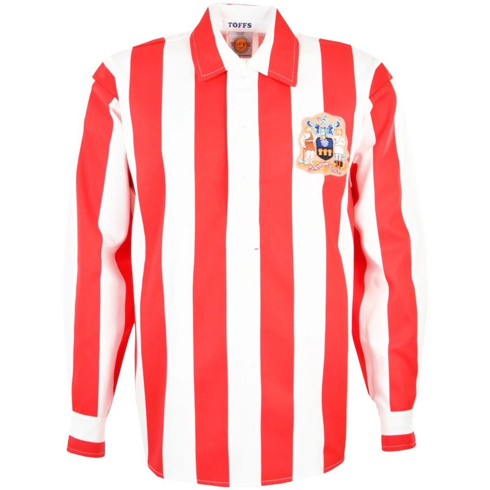 Sheffield United 1936 F.A. Cup Final Retro Long Sleeve Football Shirt - Red/White Striped Drill Cotton 3 Sheffield United 1936 F.A. Cup Final Retro Long Sleeve Football Shirt - Red/White Striped Drill Cotton