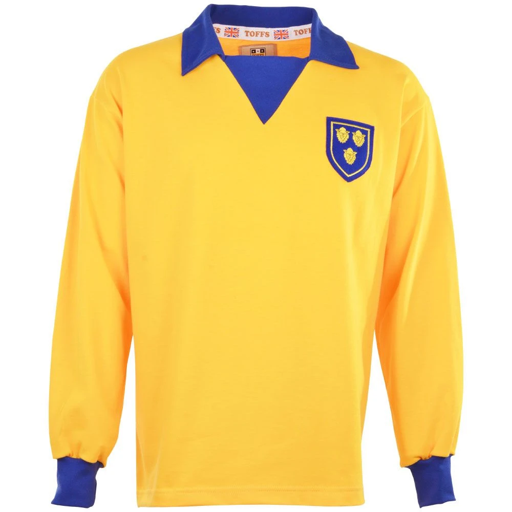 Shrewsbury Town Royal Blue & White 1970s Retro Long Sleeve Football Shirt 3 Shrewsbury Town Royal Blue & White 1970s Retro Long Sleeve Football Shirt