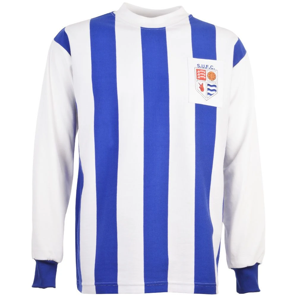 Southend United Blue and White Vertical Stripes – 1969-1970 Retro Long Sleeve Football Shirt 3 Southend United Blue and White Vertical Stripes – 1969-1970 Retro Long Sleeve Football Shirt
