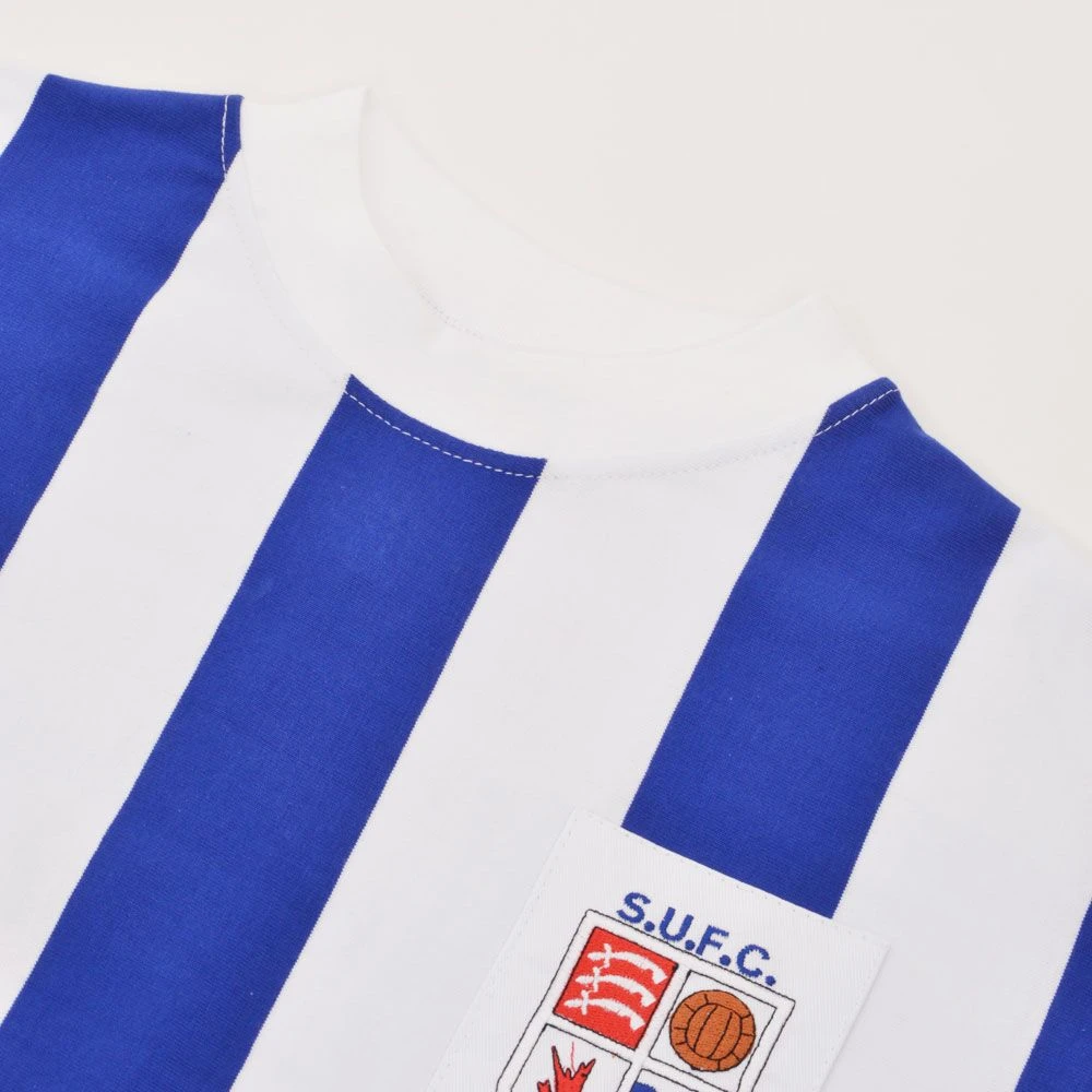 Southend United Blue and White Vertical Stripes – 1969-1970 Retro Long Sleeve Football Shirt 5 Southend United Blue and White Vertical Stripes – 1969-1970 Retro Long Sleeve Football Shirt - Image 3