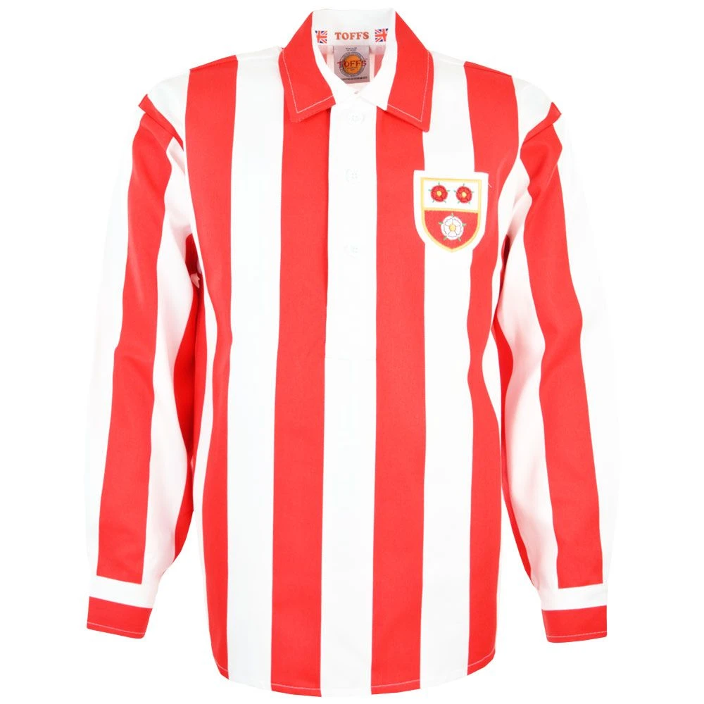 Southampton FC Red and White Stripes 1940s-1950s Retro Long Sleeve Football Shirt 3 Southampton FC Red and White Stripes 1940s-1950s Retro Long Sleeve Football Shirt