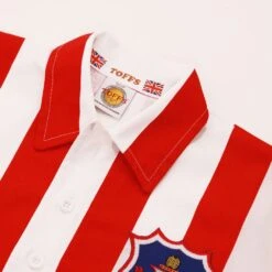 Sunderland AFC 1937 Retro Football Shirt – Red and White Stripes Long Sleeve Heavy Drill Cotton -Toffs Store 1219 2