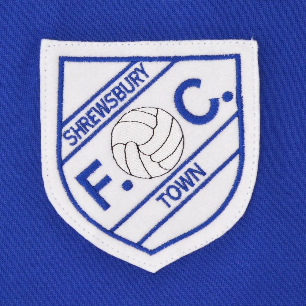 Shrewsbury Town 1960s Retro Football Shirt - Blue and White Striped Arthur Rowley Edition 4 Shrewsbury Town 1960s Retro Football Shirt - Blue and White Striped Arthur Rowley Edition - Image 2