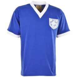 Shrewsbury Town 1960s Kids Retro Football Shirt – Blue and White Classic V-Neck