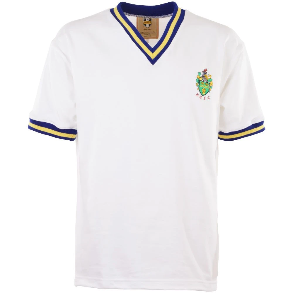 Scunthorpe United 1959-1963 Retro White Football Shirt – Vintage Blue & Gold Trim V-Neck 3 Scunthorpe United 1959-1963 Retro White Football Shirt – Vintage Blue & Gold Trim V-Neck