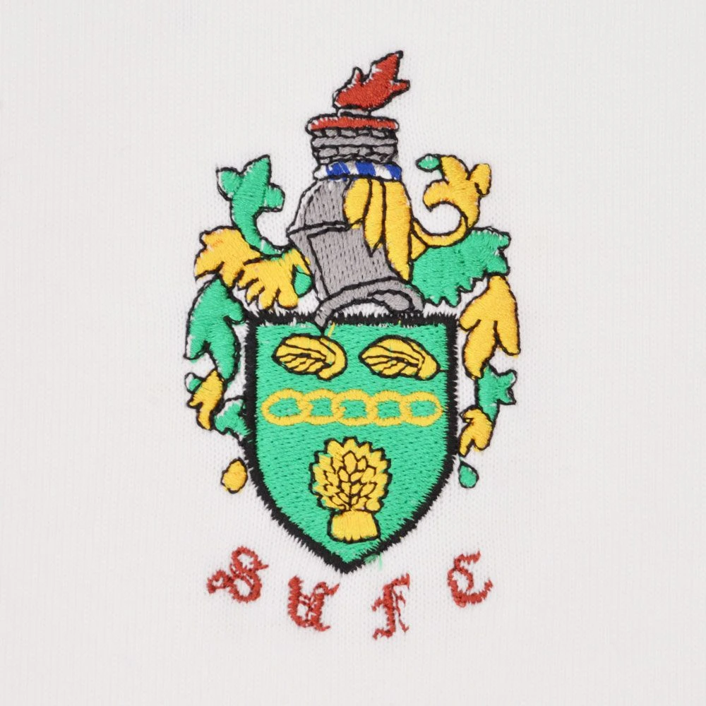 Scunthorpe United 1959-1963 Retro White Football Shirt – Vintage Blue & Gold Trim V-Neck 4 Scunthorpe United 1959-1963 Retro White Football Shirt – Vintage Blue & Gold Trim V-Neck - Image 2