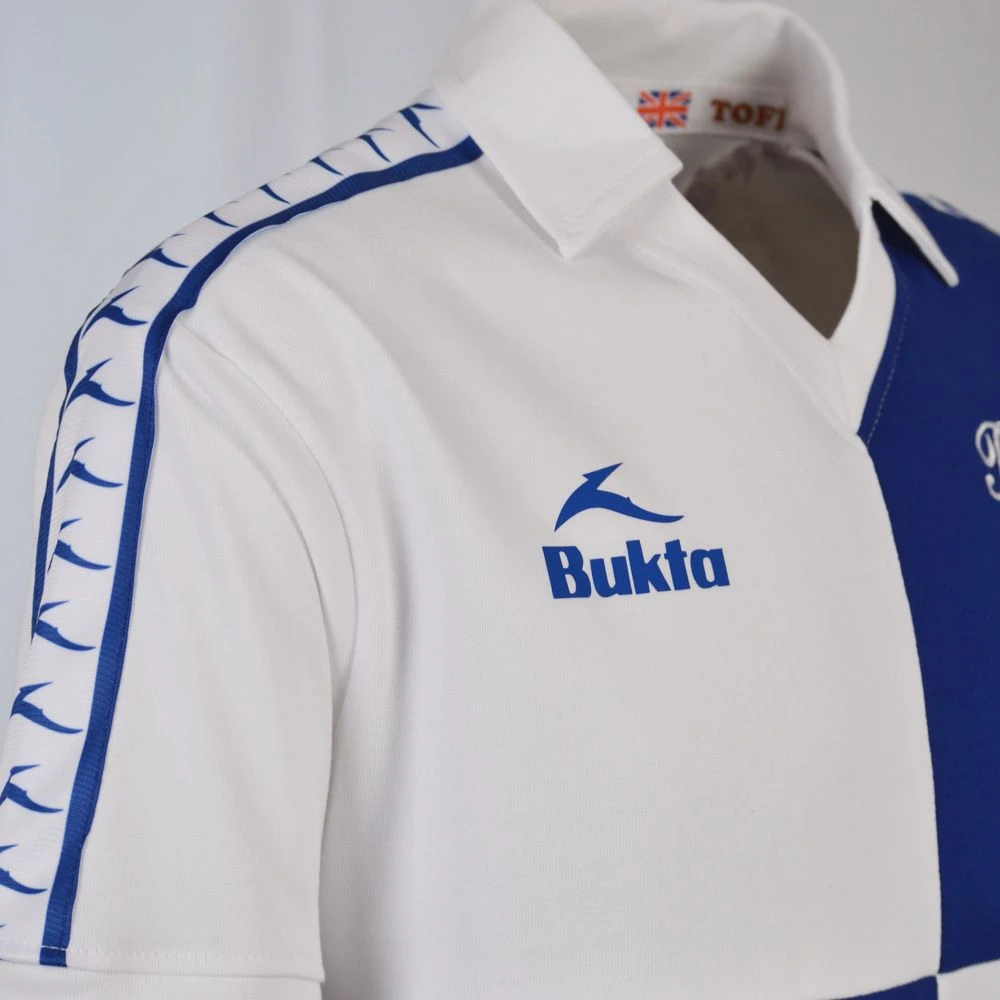 Bristol Rovers 1977-78 Bukta Retro Football Shirt – Blue and White Quarters V-Neck Jersey 4 Bristol Rovers 1977-78 Bukta Retro Football Shirt – Blue and White Quarters V-Neck Jersey - Image 2