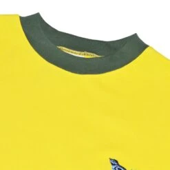West Bromwich Albion Yellow and Green 1970s Retro Football Shirt - Classic Brazil Style V-Neck -Toffs Store 1551 2