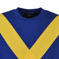 Leeds City 1914-1915 Blue and Gold Striped Retro Football Shirt - Long Sleeve Lace-Up Heritage Jersey -Toffs Store 1690 1