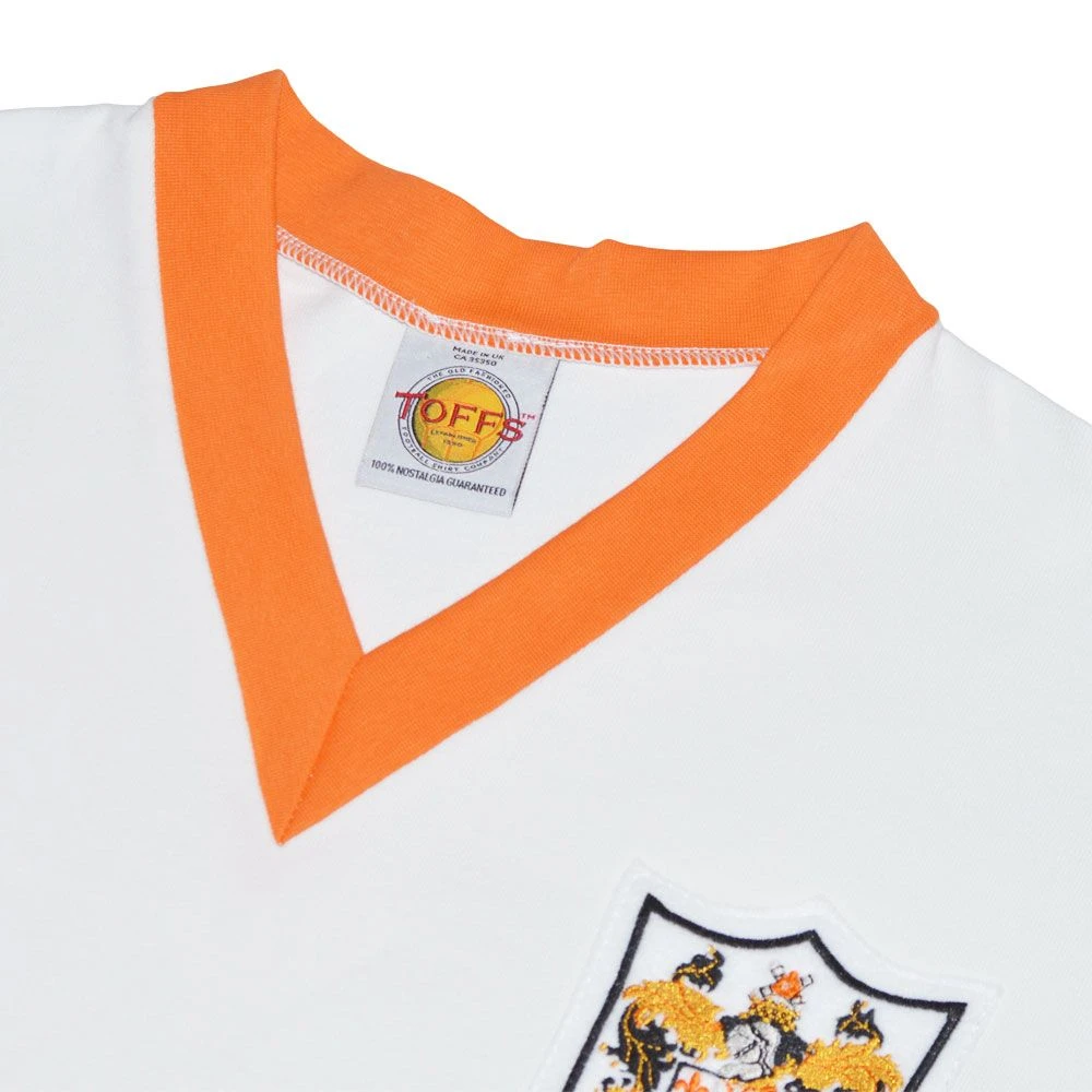 Blackpool FC Late 1950s Away Retro Football Shirt – White with Tangerine V-Neck Vintage Kit 5 Blackpool FC Late 1950s Away Retro Football Shirt – White with Tangerine V-Neck Vintage Kit - Image 3
