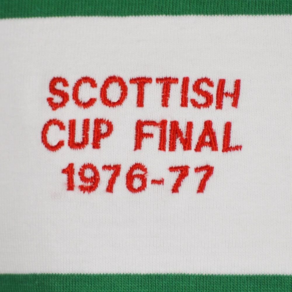 Celtic 1976-1977 Scottish Cup Final Retro Football Shirt – Green & White Hoops Long Sleeve Knitted Jersey 4 Celtic 1976-1977 Scottish Cup Final Retro Football Shirt – Green & White Hoops Long Sleeve Knitted Jersey - Image 2