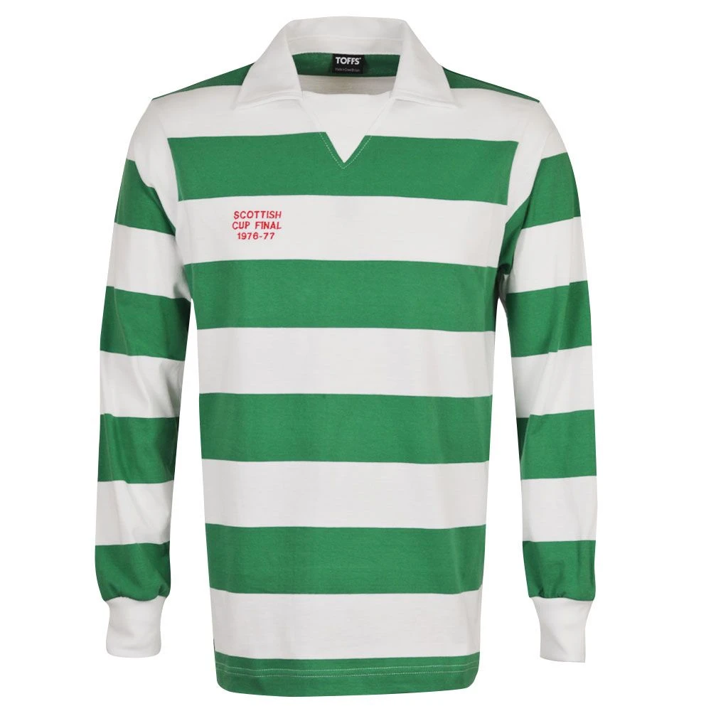 Celtic 1976-1977 Scottish Cup Final Retro Football Shirt – Green & White Hoops Long Sleeve Knitted Jersey 3 Celtic 1976-1977 Scottish Cup Final Retro Football Shirt – Green & White Hoops Long Sleeve Knitted Jersey