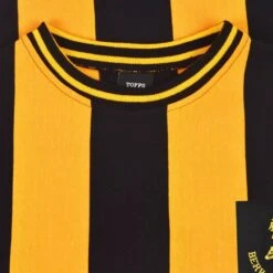 Berwick Rangers 1965-1967 Retro Football Shirt – Black & Gold Striped Long Sleeve Heritage Cotton -Toffs Store 2068 1 1