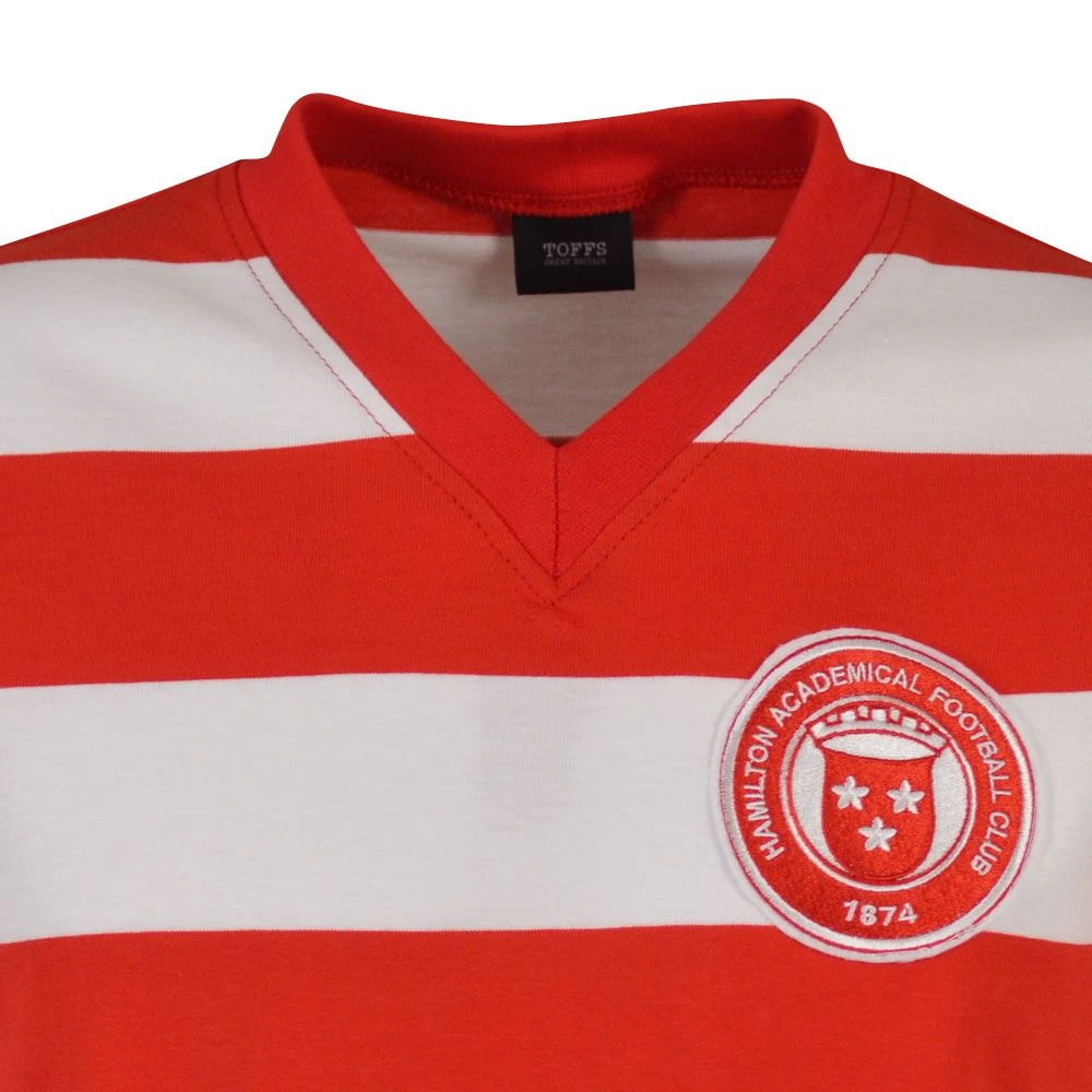 Hamilton Academical 1979-82 Retro Football Shirt – Red and White Striped Vintage Kit 4 Hamilton Academical 1979-82 Retro Football Shirt – Red and White Striped Vintage Kit - Image 2
