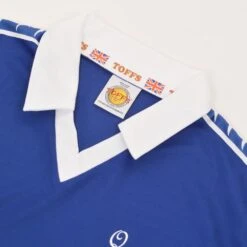Queen Of The South 1977-1980 Retro Bukta Football Shirt - Blue with White Collar Classic Short Sleeve -Toffs Store 2078 2