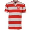 Hamilton Academical 1984-86 Retro Red & White Striped V-Neck Football Shirt -Toffs Store 2079 2