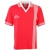 Aberdeen 1976 League Cup Final Retro Football Shirt - Red with White Collar V-Neck Cotton Jersey -Toffs Store 2801