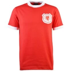 Wales Short Sleeve Kids Red Retro Football Shirt