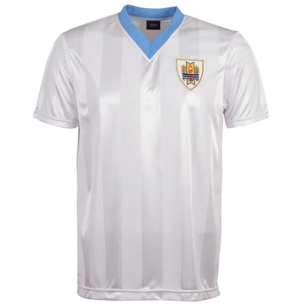 Uruguay 1986 World Cup Kids Retro Football Shirt – Sky Blue Ghost Stripe V-Neck Jersey 3 Uruguay 1986 World Cup Kids Retro Football Shirt – Sky Blue Ghost Stripe V-Neck Jersey