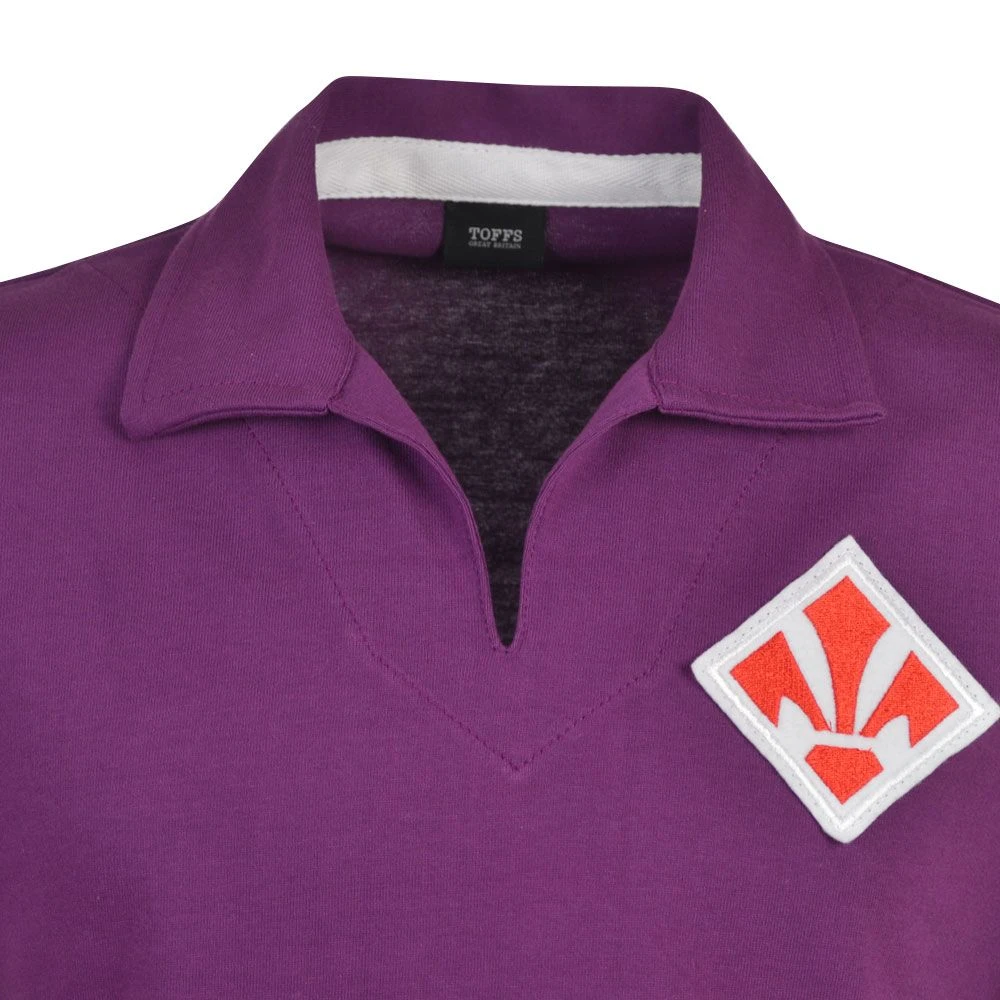 Fiorentina 1940s Retro Purple Football Shirt – Vintage Embroidered Lily Split Neck 5 Fiorentina 1940s Retro Purple Football Shirt – Vintage Embroidered Lily Split Neck - Image 3