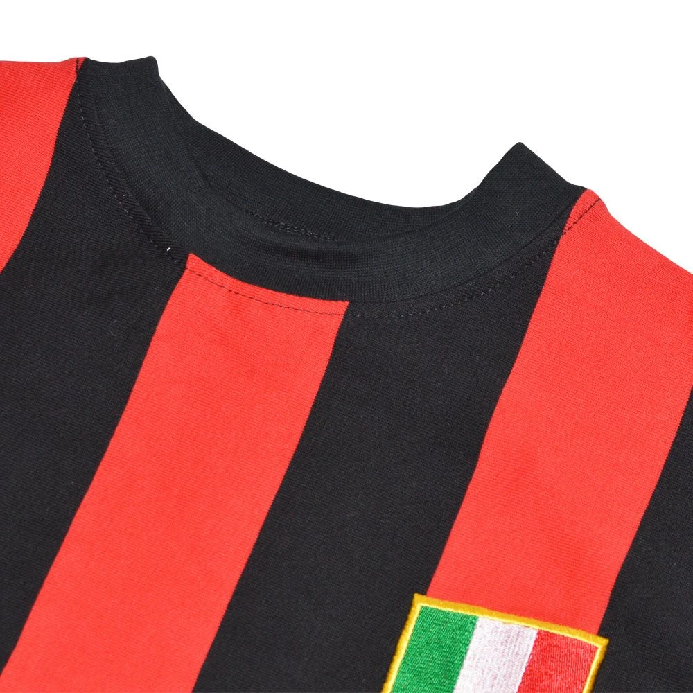 AC Milan 1950-1960s Retro Red and Black Stripe Long Sleeve Football Shirt 5 AC Milan 1950-1960s Retro Red and Black Stripe Long Sleeve Football Shirt - Image 3