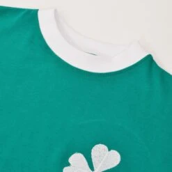 Panathinaikos White with Green Trim 1970s Retro Long Sleeve Football Shirt -Toffs Store 4037 2