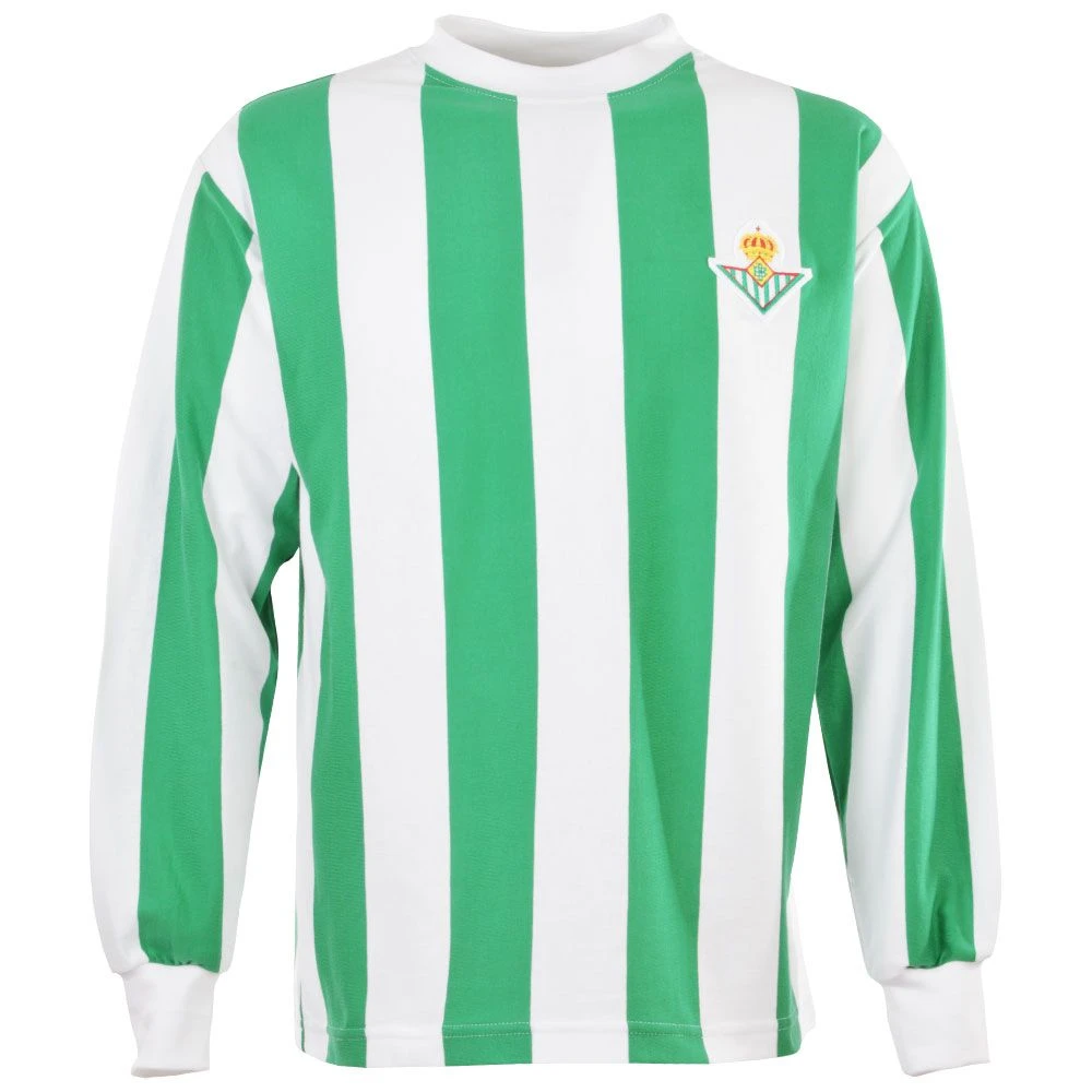 Real Betis 1960s Retro Football Shirt – Green & White Striped Long Sleeve Heritage Jersey 3 Real Betis 1960s Retro Football Shirt – Green & White Striped Long Sleeve Heritage Jersey