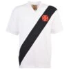 Vasco Da Gama 1960s Home Retro Football Shirt – White with Black Sash & Red Cross Logo -Toffs Store 4103
