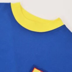 Verona 1960s Retro Football Shirt – Yellow with Blue Trim Long Sleeve Vintage Jersey -Toffs Store 4117 2