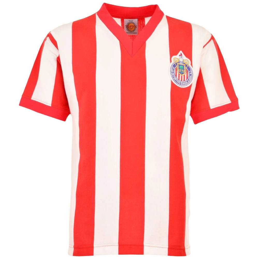 Chivas Guadalajara Retro 1960s "Campeonísimo" Red & White Striped Football Shirt 3 Chivas Guadalajara Retro 1960s "Campeonísimo" Red & White Striped Football Shirt