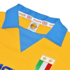 Piemonte Calcio Gold 1984-85 Ariston Retro Football Shirt - Vintage V-Neck Short Sleeve Jersey -Toffs Store 4223j 2