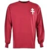 FC Metz 1970s Retro Garnet Long Sleeve Football Shirt – Vintage Round Neck Cotton Jersey -Toffs Store 4323