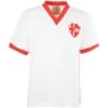 Padova 1960s Retro Football Shirt – White Classic V-Neck Heavyweight Cotton Jersey -Toffs Store 4610