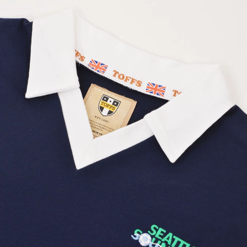 Seattle Sounders 1970s Retro Football Shirt - White with Blue and Green Trim Vintage NASL Jersey 5 Seattle Sounders 1970s Retro Football Shirt - White with Blue and Green Trim Vintage NASL Jersey - Image 3