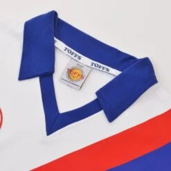 Washington Dips 1974 Home Retro Football Shirt - White with Red and Blue Trim V-Neck -Toffs Store 5033 2