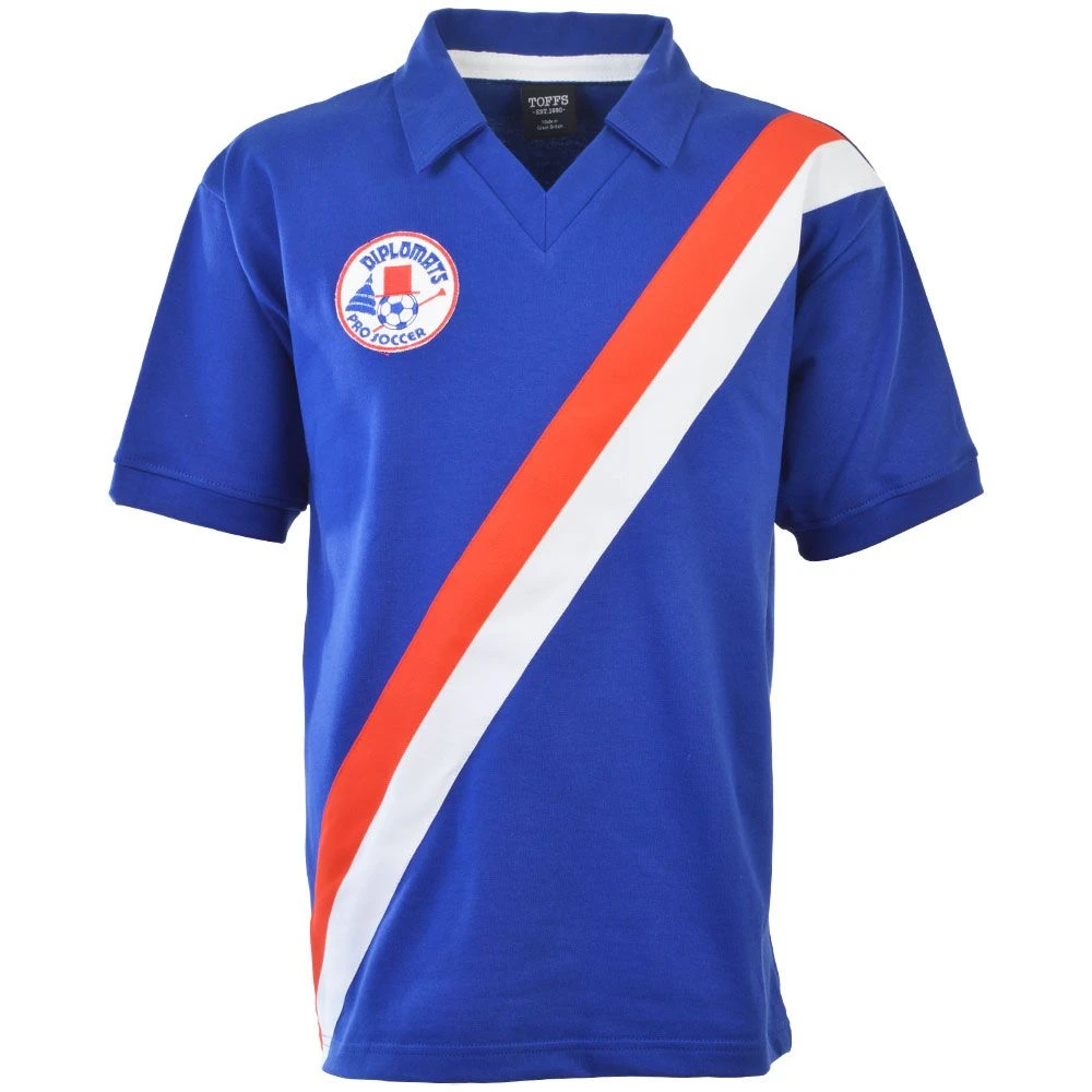 Washington Dips 1974 Retro Away Shirt – Vintage NASL Embroidered V-Neck Cotton Jersey 3 Washington Dips 1974 Retro Away Shirt – Vintage NASL Embroidered V-Neck Cotton Jersey