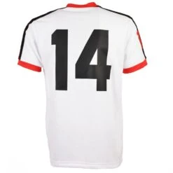 Washington Diplomats Red No. 14 Retro Football Shirt – Heavyweight Cotton V-Neck Heritage Tee -Toffs Store 5068