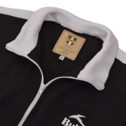 BUKTA Heritage Track Top - Black with White Panels & Cuffs Retro Zip Jacket -Toffs Store bukjblk2 2