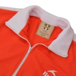 Bukta Heritage Track Top Red with White Contrast Panels – Classic British Sportswear Zip Jacket -Toffs Store bukjred2 2