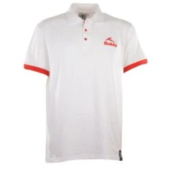 BUKTA White Organic Cotton Polo with Red Cuffs – Classic British Sportswear