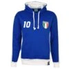 Italy National Team Royal Blue & White - Number 10 Retro Embroidered Hoodie -Toffs Store h0022 2