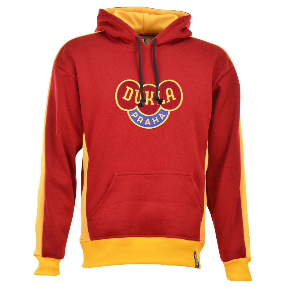 Dukla Prague Maroon and Amber Retro Football Hoodie – Embroidered Badge Casual Hooded Sweatshirt 3 Dukla Prague Maroon and Amber Retro Football Hoodie – Embroidered Badge Casual Hooded Sweatshirt